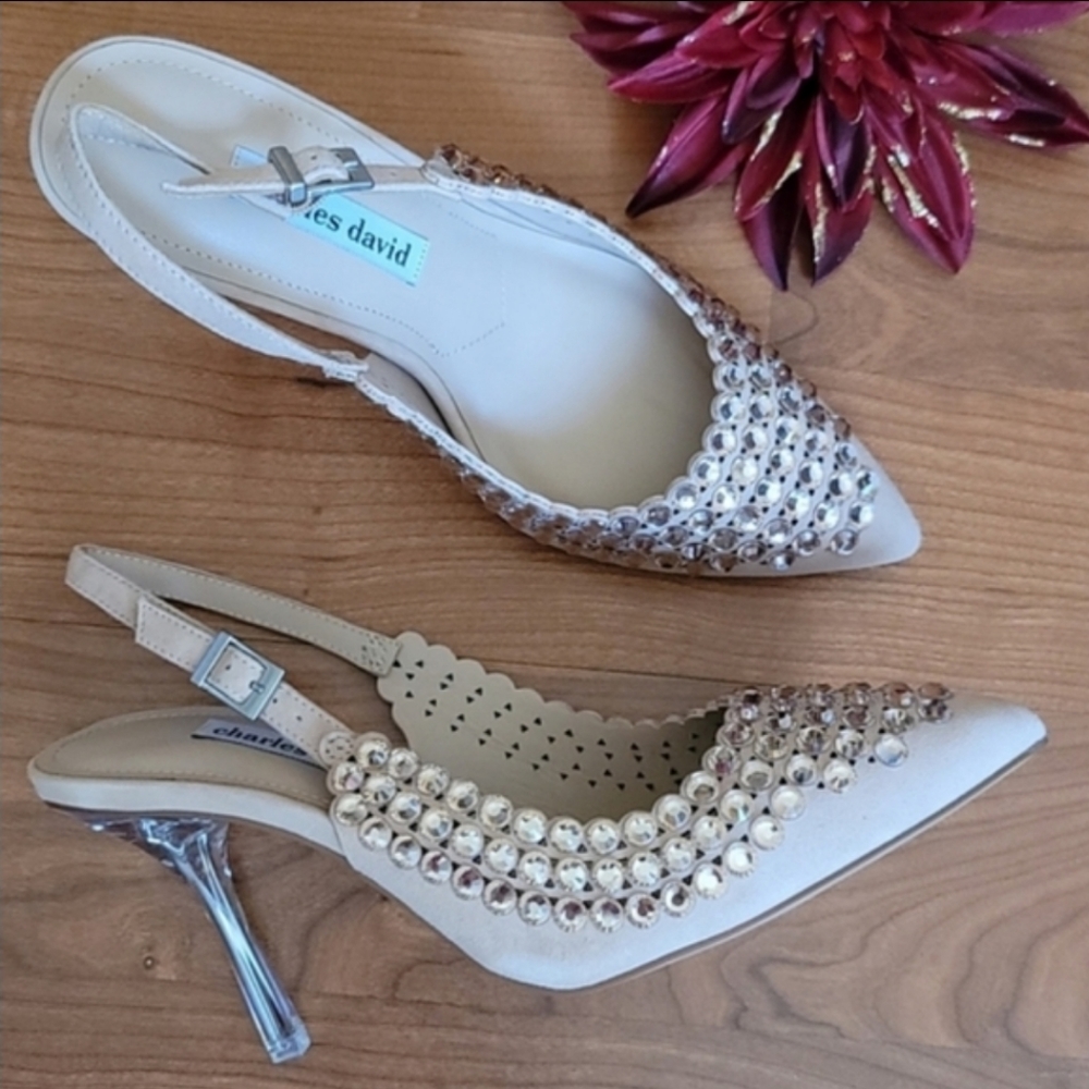 CHARLES DAVID Idol Leather Slingback Pump